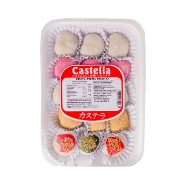DOCE JAPONES MOTI MINI MISTO COM RECHEIO DE FEIJÃO AZUKI 280G - CASTELLA COD: 7896175320035