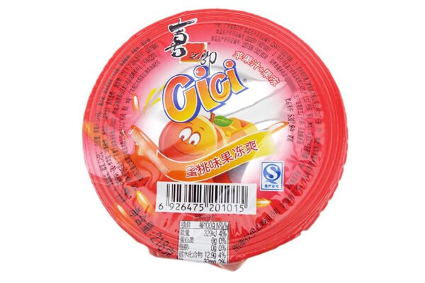GELATINA DE COPO CICI SABOR PESSÊGO COM PEDAÇOS DE COCO 218G – XIZHILANG 西西椰子片荔枝味果冻