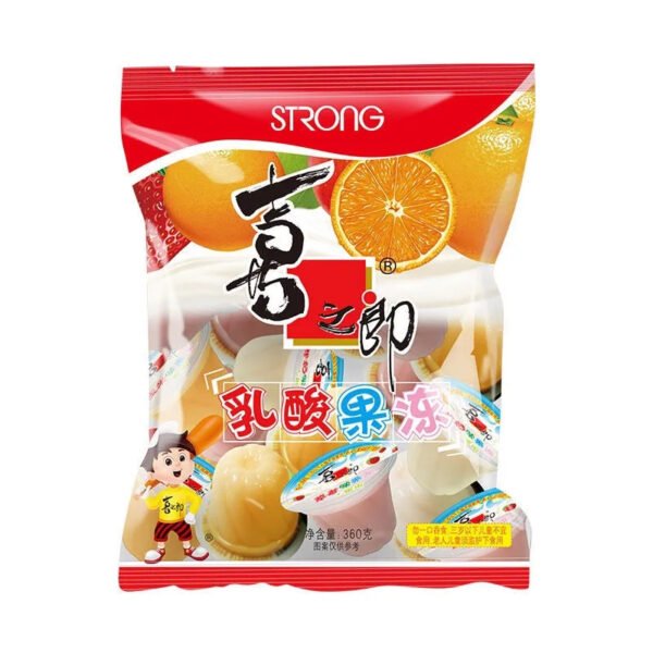GELATINA DE IOGURTE SABOR FRUTAS MISTAS 360G - STRONG 喜之郎乳酸果冻 COD:6926475204344