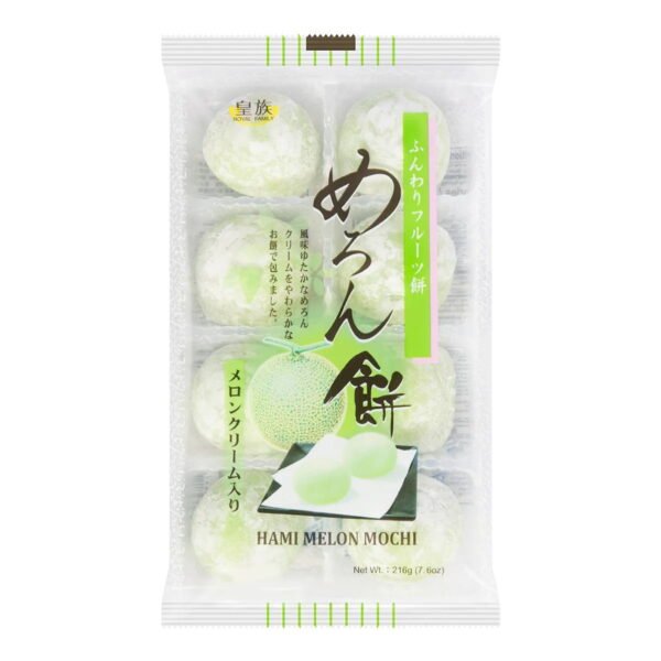 DOCE DE ARROZ MOTI SABOR MELÃO 216G - ROYAL FAMILY 皇族 水果大幅哈密瓜味 COD:4711931008114