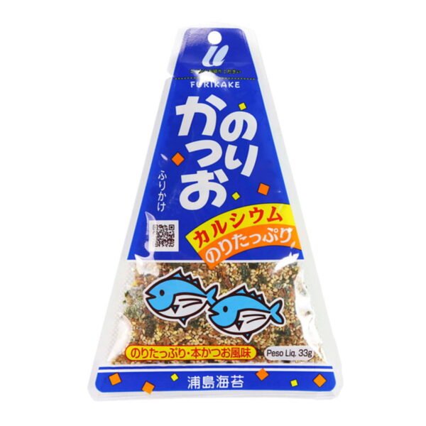 FURIKAKE TRIÂNGULO TEMPERO PARA ARROZ SABOR ALGA NORI E PEIXE KATSUO 33G – URASHIMA COD:4901174017404