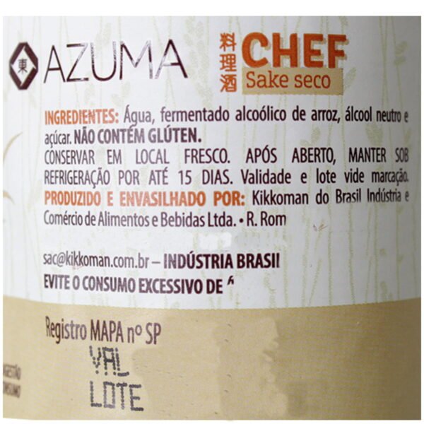 SAQUÊ CHEF SECO CULINÁRIO 500ML - AZUMA COD:7896299109783 - Image 2