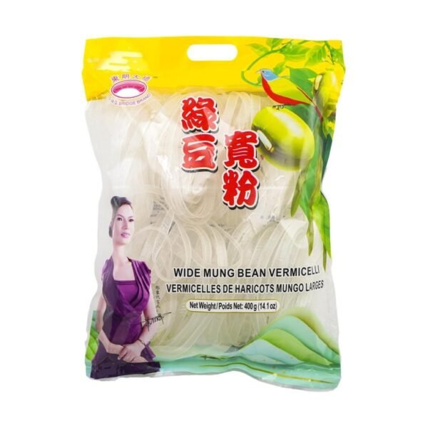 MACARRÃO DE FEIJÃO VERDE LARGO 400G - DONGMINGDAQIAO 綠豆 寬粉 COD:6941882535423