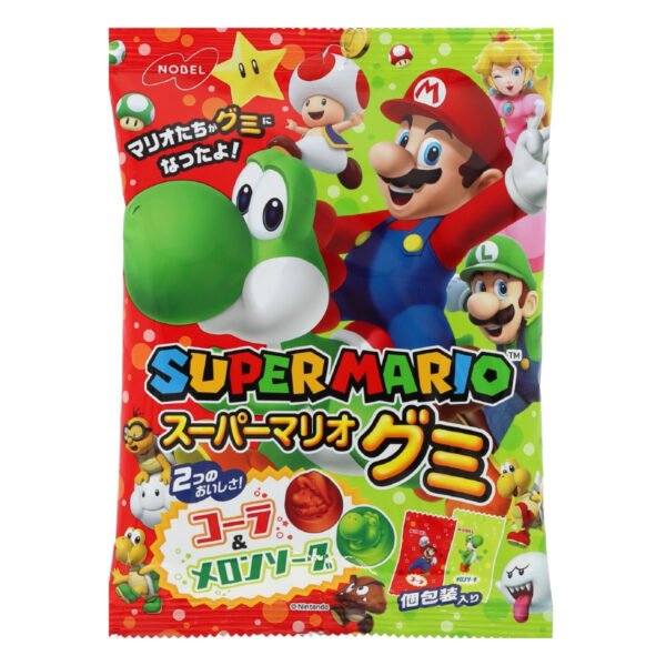 BALA DE GOMA SABOR COLA E SODA 82G SUPER MARIO - NOBEL COD:4902124681898