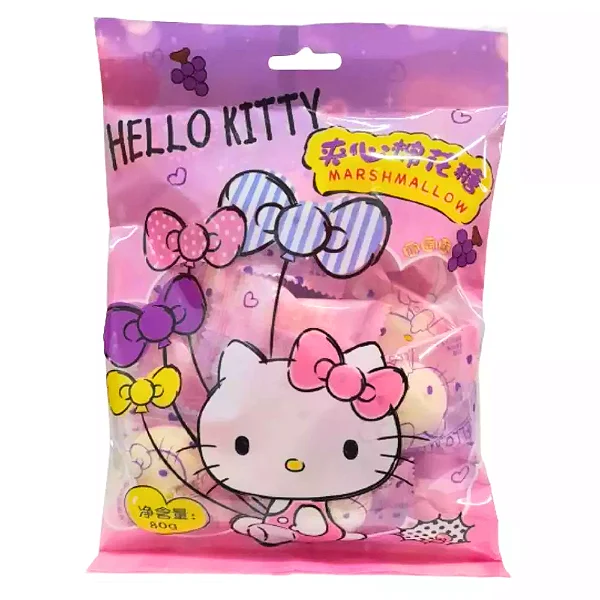 MARSHAMALLOW RECHEADO SABOR UVA 80G - HELLO KITTY COD: 4895227501487