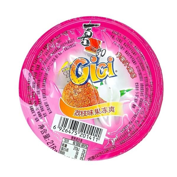 GELATINA DE COPO CICI SABOR LICHIA COM PEDAÇOS DE COCO 218G - XIZHILANG 喜之郎果冻爽荔枝 COD:6926475201411