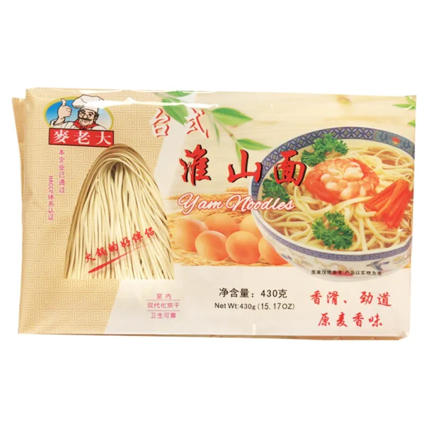 MACARRÃO DE INHAME 430G MAILAODA - 麦老大淮山面 COD:6924138003594