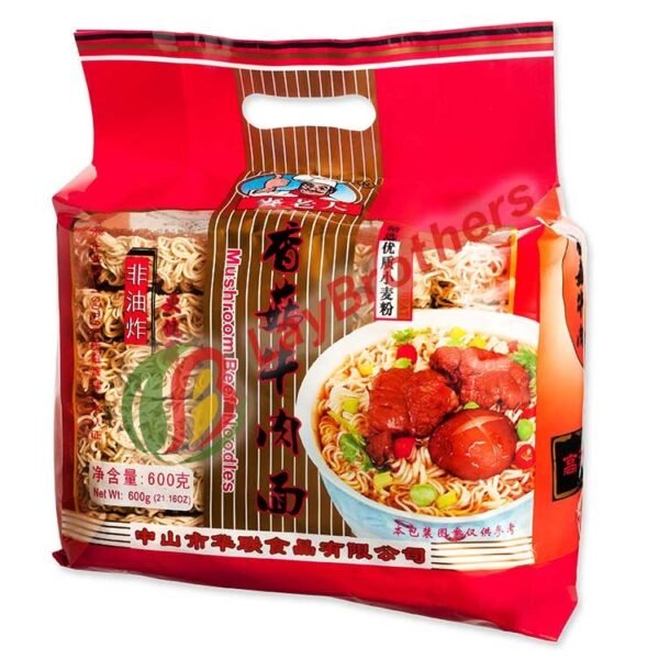 MACARRÃO SABOR CARNE COM SHITAKE 600G - MAILAODA 麦老大 香菇牛肉面 COD:6924138003174