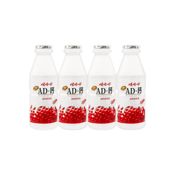 LEITE AD SABOR MORANGO 220ML X 4 UNIDADES - WAHAHA  COD:6902083899905