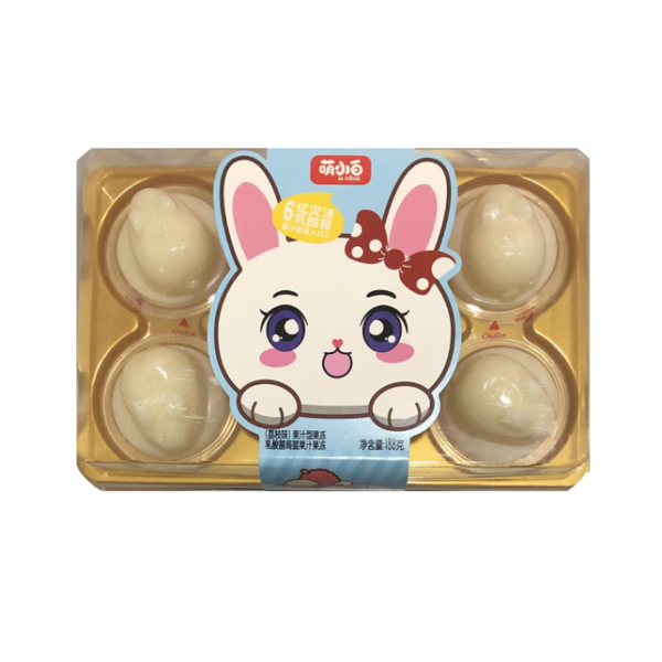GELATINA EM FORMATO DE COELHO SABOR IOGURTE 188G - MENG XIAOBAI 元氣小鴨 -水果布丁 乳酸味 COD:6970509676058