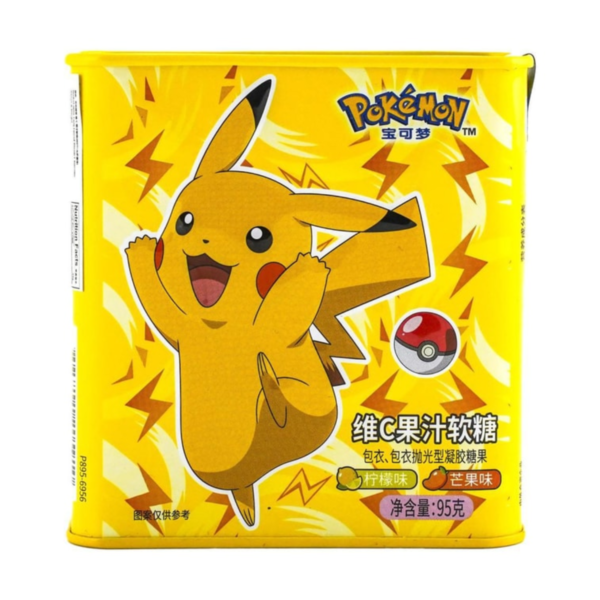 BALA DE GOMA EM LATA SABORES LIMÃO E MANGA 95G PIKACHU - POKÉMON COD: 4895241205910