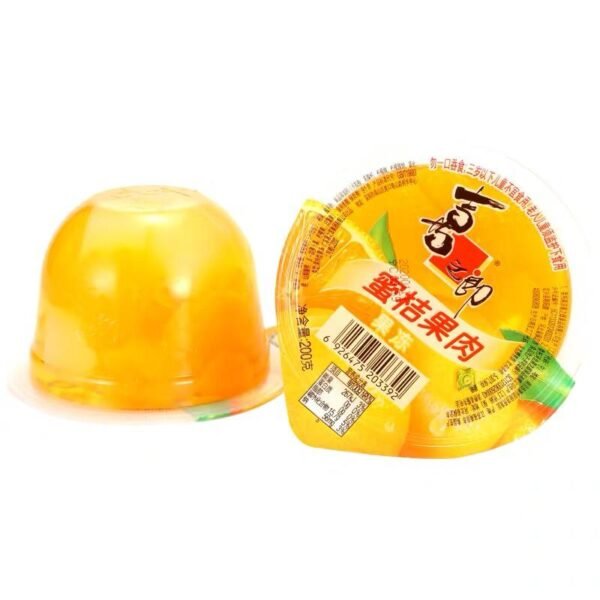 GELATINA DE TANGERINA COM PEDAÇOS DE FRUTA 200G - XIZHILANG 喜之郎密桔果肉 COD:6926475203392 - Image 2