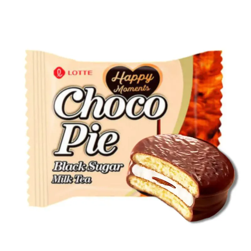 CHOCOPIE - BOLINHO DE CHOCOLATE SABOR AÇÚCAR MASCAVO E LEITE 336G - 12PCT - 韩国巧克力派-牛奶和乐天茶 COD:845502021128 - Image 2