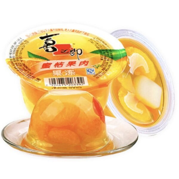 GELATINA DE TANGERINA COM PEDAÇOS DE FRUTA 200G - XIZHILANG 喜之郎密桔果肉 COD:6926475203392 - Image 3