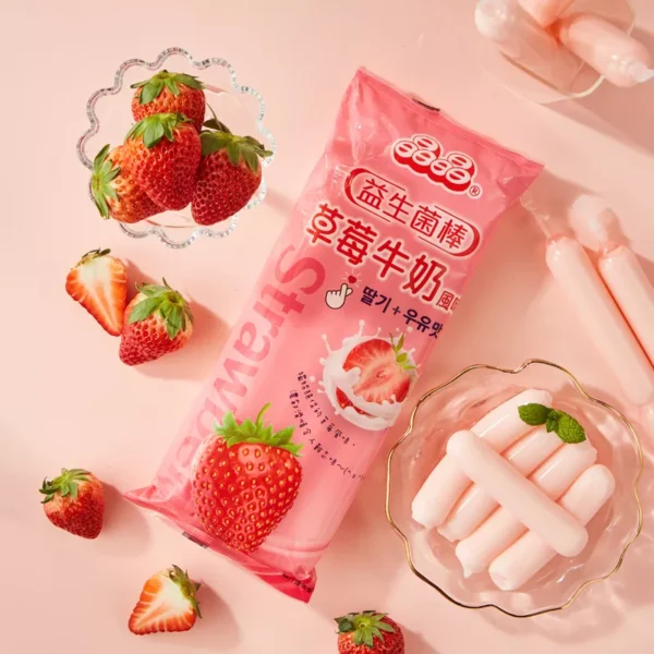 GELADINHO DE GELATINA SABOR  BANANA AO LEITE 680G - JIN JIN 益生菌草莓牛奶棒 COD:4710298230138 - Image 3