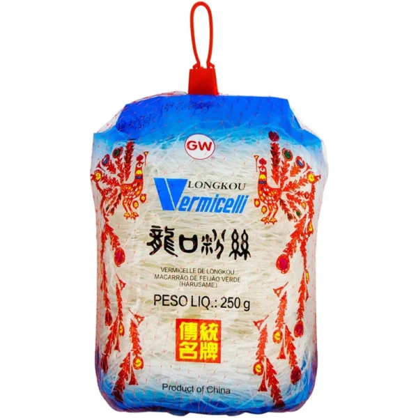 MACARRÃO DE FEIJÃO VERDE - HARUSSAME - LONGKOU 250G - 龙口粉丝 COD:6944121408182