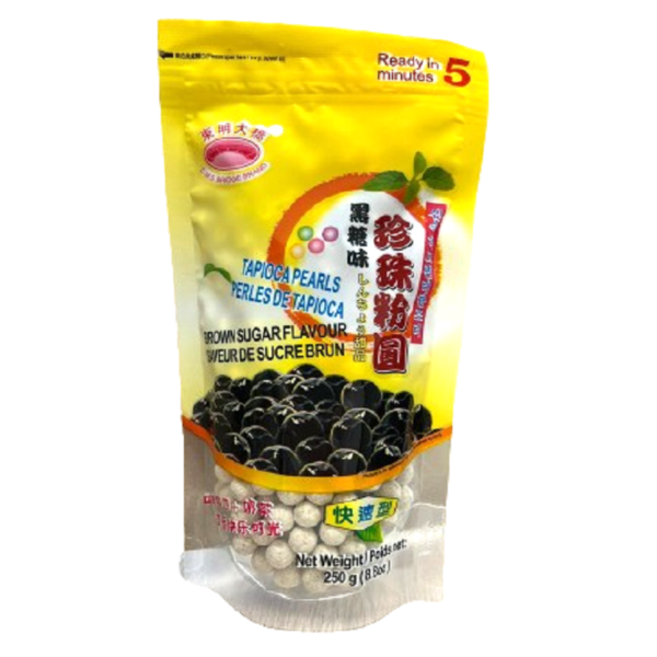 PEROLAS DE TAPIOCA SABOR AÇUCAR MASCAVO 250G DONGMINGDAQIAO 东明大桥黑糖味珍珠粉圆 COD:6941882535874