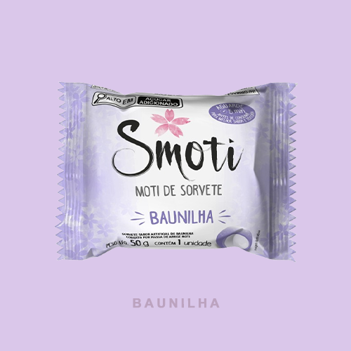 MOTI DE SORVETE SABOR BAUNILHA 50G SMOTI COD:7898639431004